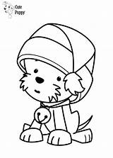 Coloring Christmas Pages Puppy Printable Dog Kids Cute Colouring Color Sheets Print sketch template