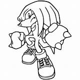 Knuckles Sonic Coloring Pages Echidna sketch template