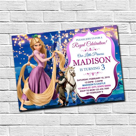 rapunzel birthday party invitation printable rapunzel invite tangled