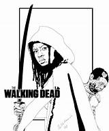 Walking Dead Michonne Behance sketch template