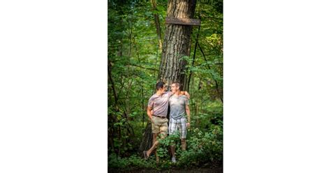 photo by makayla jade creatives outdoor gay engagement shoot in