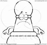 Chess Pawn Depressed Mascot Clipart Cartoon Cory Thoman Outlined Coloring Vector Collc0121 Royalty sketch template