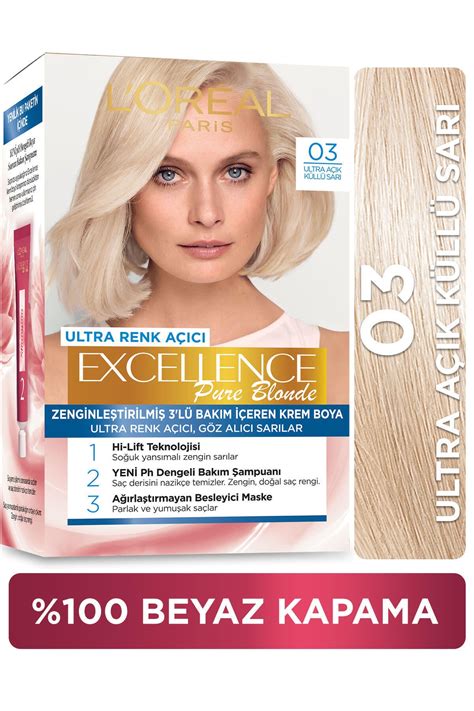 L Oreal Paris Excellence Ultra Light Permanent Hair Dye Ash Blonde 03