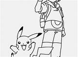 Pikachu Ash Coloring Pages Pokemon Ketchum Trainer Getcolorings Ideal Display sketch template