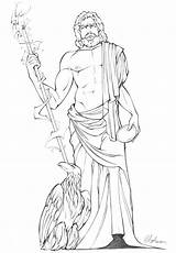 Zeus Greek Dieux Grecs Pagan Elias Chatzoudis Coloriage Titans Des Grece Depuis sketch template