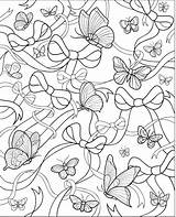 Coloring Pages Dover Butterfly Bows Printable Adult Butterflies Zentangle sketch template
