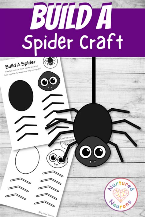 cute build  spider craft cut  paste activity  kids nurtured