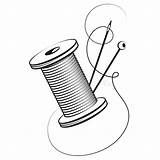 Spool Needle Gewinde Nadel Needles Buttons Reel Rand sketch template