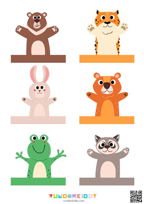 printable paper finger puppet templates animals