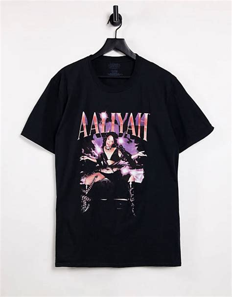 aaliyah homage oversized t shirt in black asos