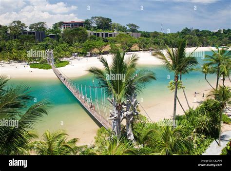 Palawan Beach Auf Sentosa Island Singapur Stockfotografie Alamy