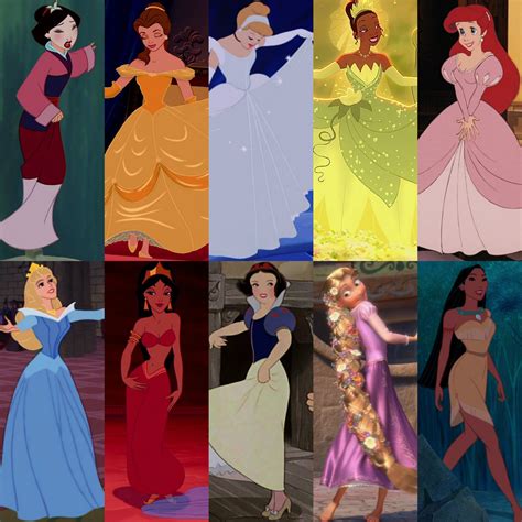 dress collage ten original disney princesses photo  fanpop