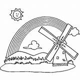 Windmill Rainbow sketch template
