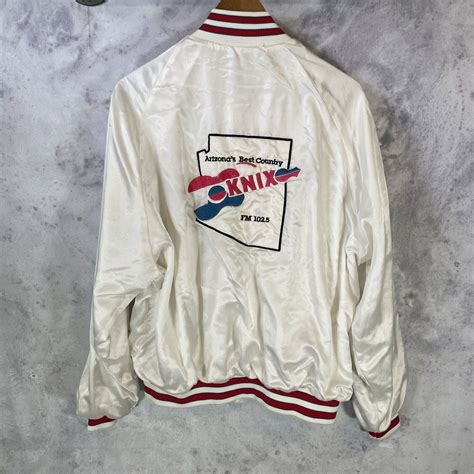 vintage vintage arizona knix fm  radio bomber jacket grailed