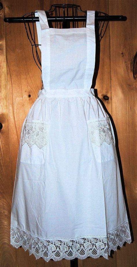 fancy rose white lace ladies apron feminine aprons embroidered apron