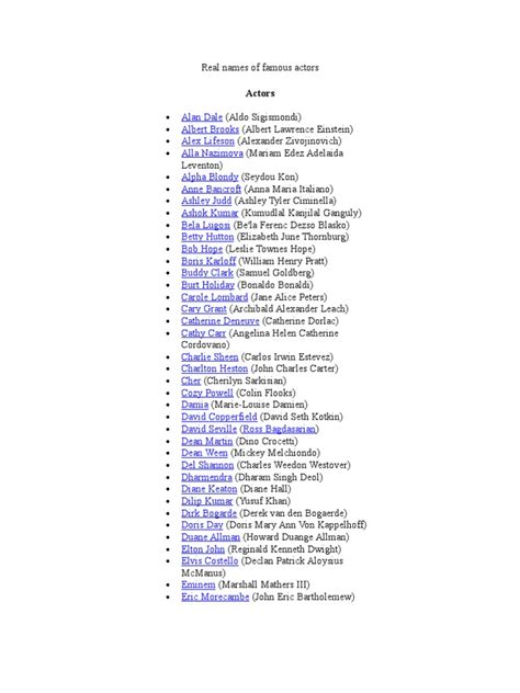 real names of famous actors pdf american film actors entertainers