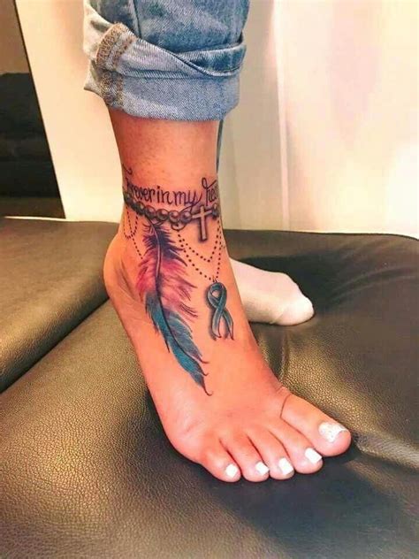 Female Foot Tattoos Foottattoos Feather Tattoos
