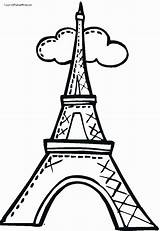Eiffel Colouring Eifel Clipartmag sketch template