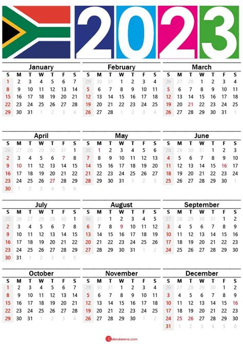 printable calendar  south africa  printable calendar