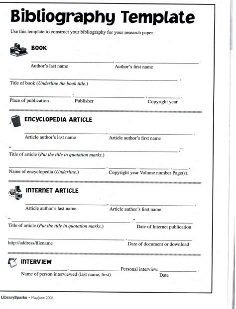 ultimate book report bibliography template citing sources
