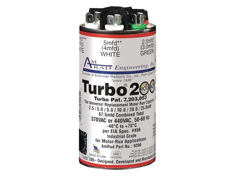 global turbo  motor run capacitor mfdv neweggcom