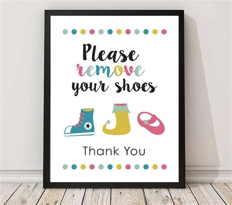 remove  shoes sign printable arttake shoes