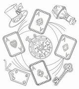 Coloring Pages Cards Alice Wonderland Deck Playing Color Printable Drawing Play Colouring Getcolorings Getdrawings Doh Adult Cake Disney Choose Board sketch template