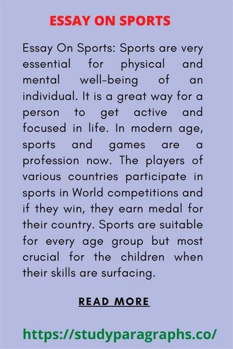 paragraphs essay  sports  importance   lives