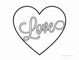Heart Coloring Pages Printables Cursive Click sketch template