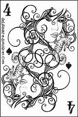 Coloring Pages Cards Card Spades Deck Tarot Playing Suits Deviantart Drawings Valentine Queen Lynch Getcolorings Zodiac Colouring Search Getdrawings Colorings sketch template