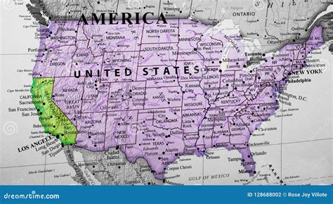 Mapa De Los Estados Unidos De América Que Destacan El Estado De