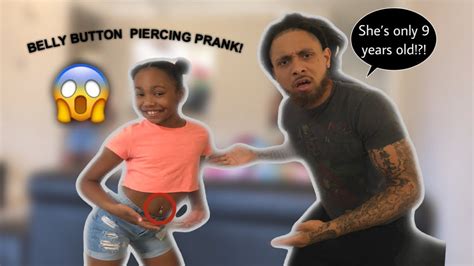 Ahvi Gets Her Belly Pierced Prank On Dad Youtube