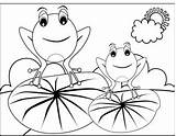 Lily Frogs Pads Resting Freeprintablecoloringpages sketch template