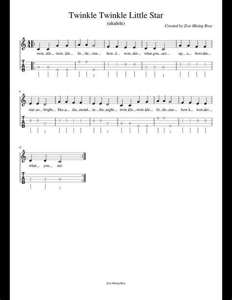 Twinkle Twinkle Little Star Sheet Music For Guitar