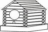 Coloring Cabin Log Birdhouse Pages Woods Kids Clip Clipart Clipartbest Cliparts Template sketch template