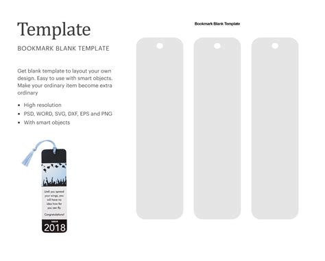 blank bookmark template printable bookmark etsy