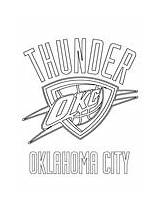 Coloring Nba Logo Thunder Pages Oklahoma City Spurs Sports Antonio San sketch template