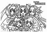 Force Glitter Coloring Pages Precure Five Girls Printable Kids Color sketch template