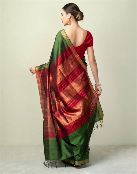 buy fabindia silk woven trikone palla sari   india fabindia