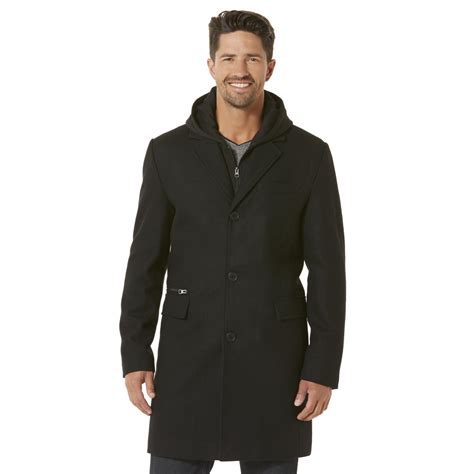 structure mens hooded wool blend trench coat