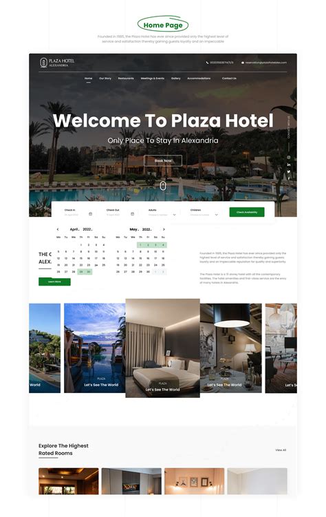 plaza hotel website  behance