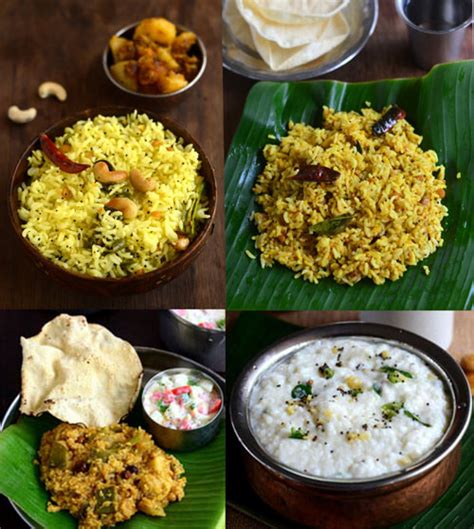 south indian variety rice lunch menu ideas easy variety rice lunch