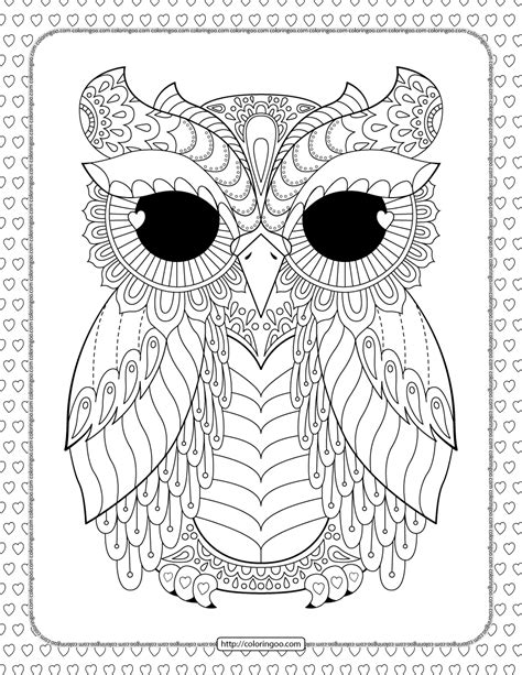 printable owl mandala coloring page