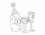Champagne Bottle Coloring Glasses Coloringcrew Milk sketch template