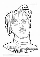 Juice Coloring Draw Wrld Pages Drawing Canvas Drawings Rapper Cute Famous Easy Cartoon Step Paintings Juicewrld Rysunek Small Twarzy Tatoo sketch template