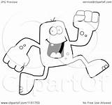 Blocky Monster Running Clipart Cartoon Outlined Coloring Vector Thoman Cory Royalty sketch template