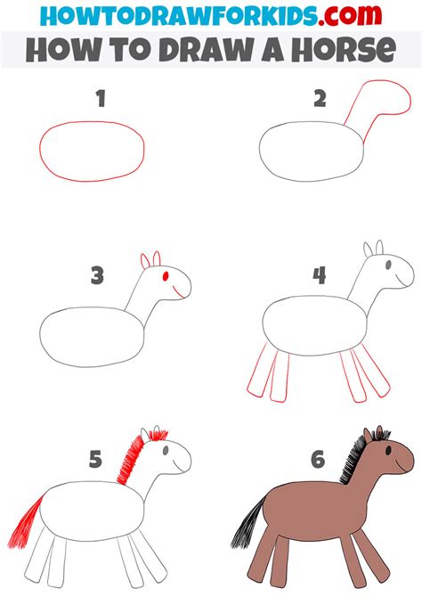 draw  horse  kindergarten easy tutorial  kids