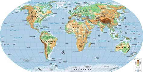 world map  landforms map worksheets