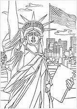 Statue Liberty Coloring York Pages Adult States Enlightening Friendship France Gift United People sketch template