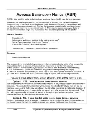 advanced beneficiary notice abn  medicarepages fill  sign printable template